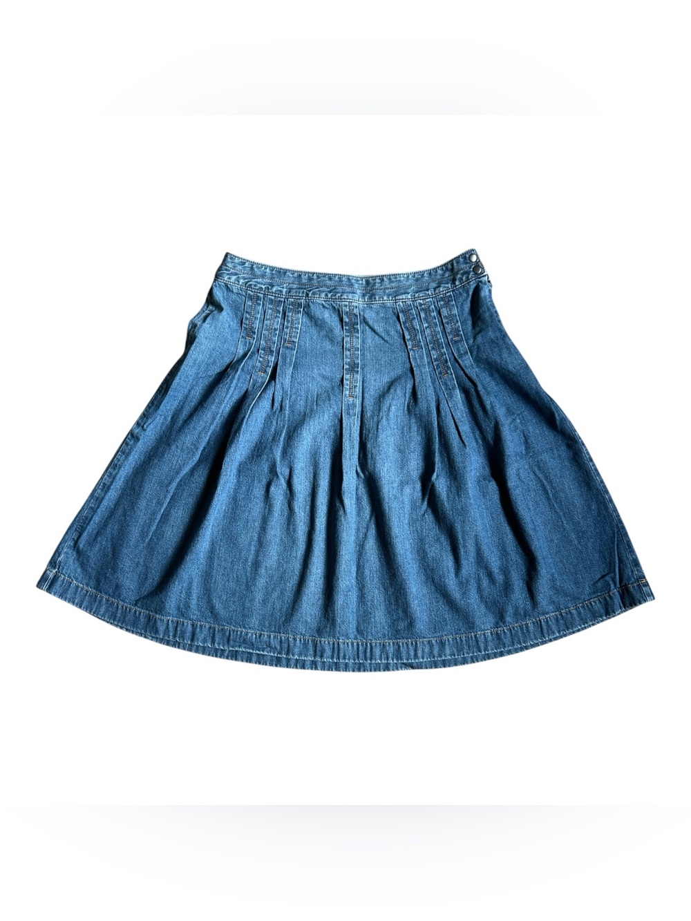 Ann Taylor LOFT Vintage Pleated Front and Back Denim Jean Skirt 8